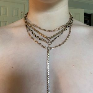 Free People black and gold layered necklace